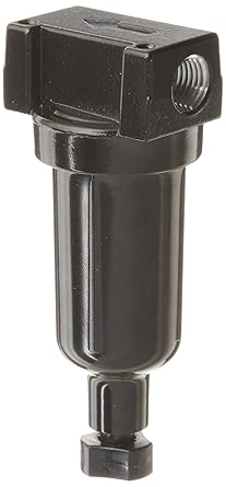 Parker 14F13BB Compressed Air Filter, Removes Particulate, Metal Bowl, Manual Drain, 5 Micron, 24 scfm, 1/4" NPT